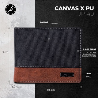 PRIA Jfr Castle Wallet - Men's Wallet Canvas Combination Premium PU Leather JP40 #2
