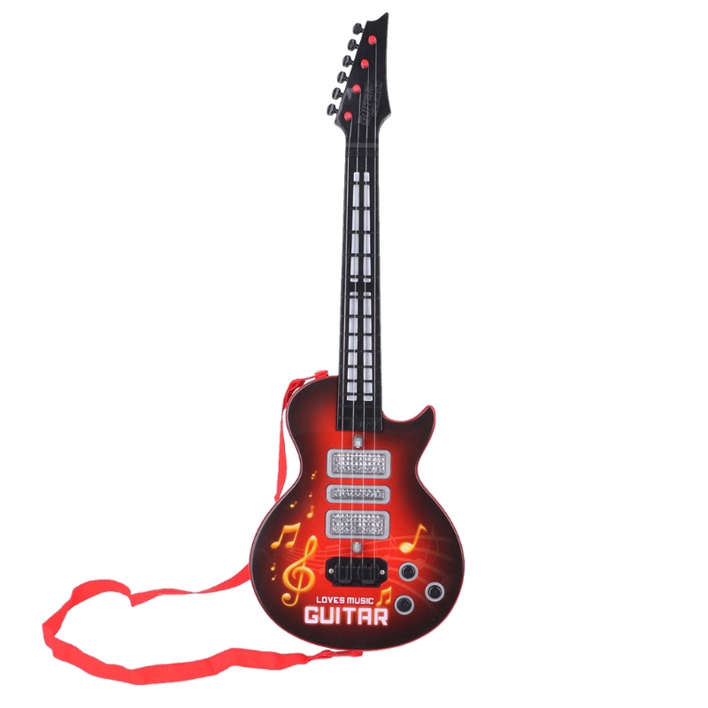 Music Electric Guitar 4 Strings Musical Instrument Educational Toy Kids Toy Gift Red KANGneei Electric Guitar 