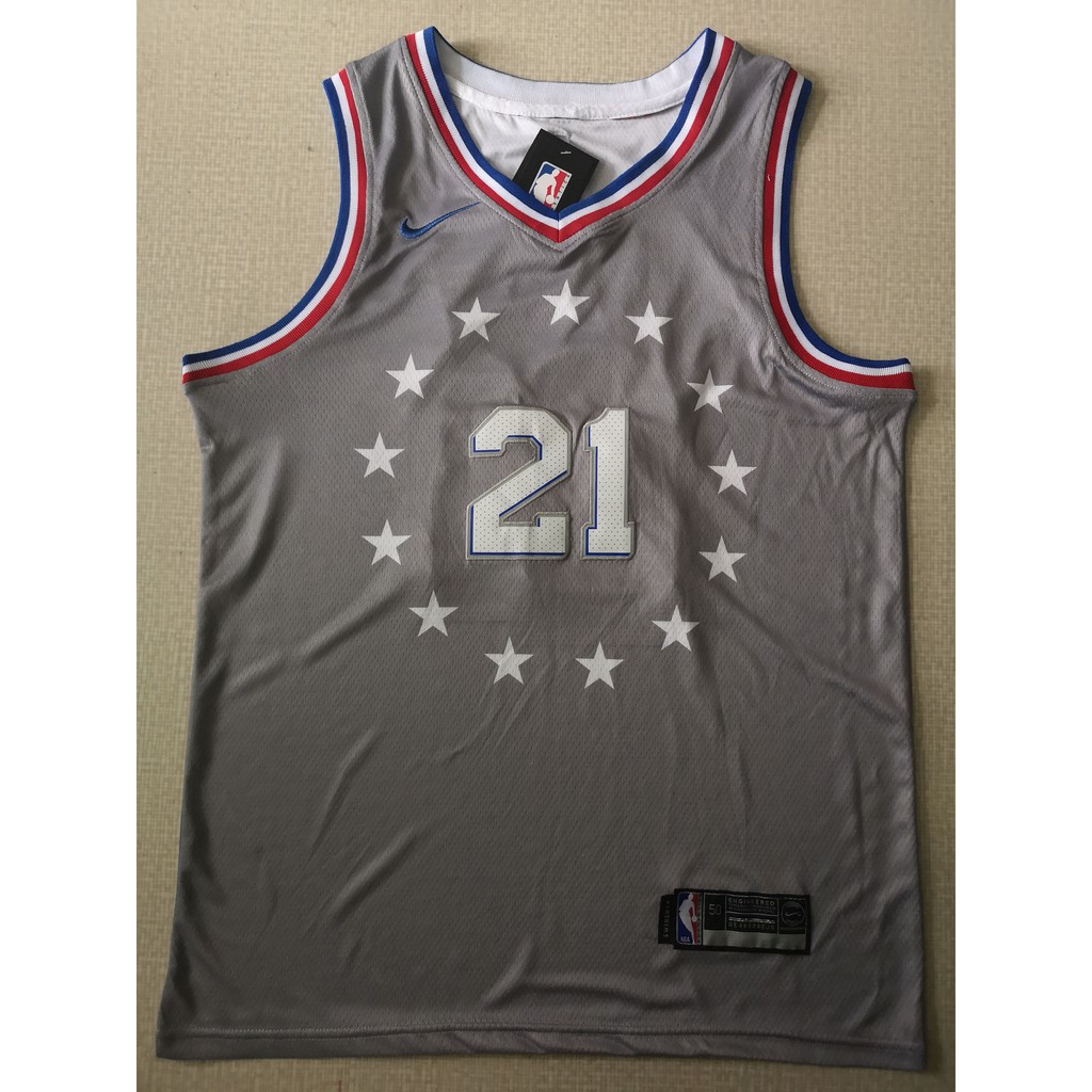 sixers jersey gray