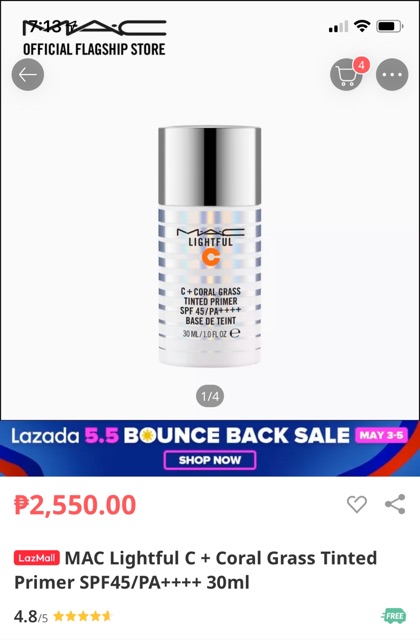 lightful c coral grass tinted primer