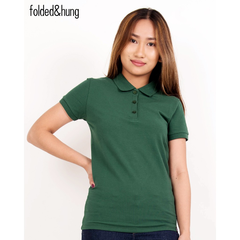 hunter green polo shirt womens