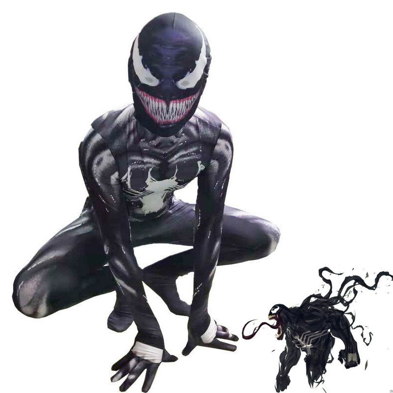 Halloween Superhero Costume for Kids,Super hero Style Cosplay Costumes for Boys L-140, Venom-Men 