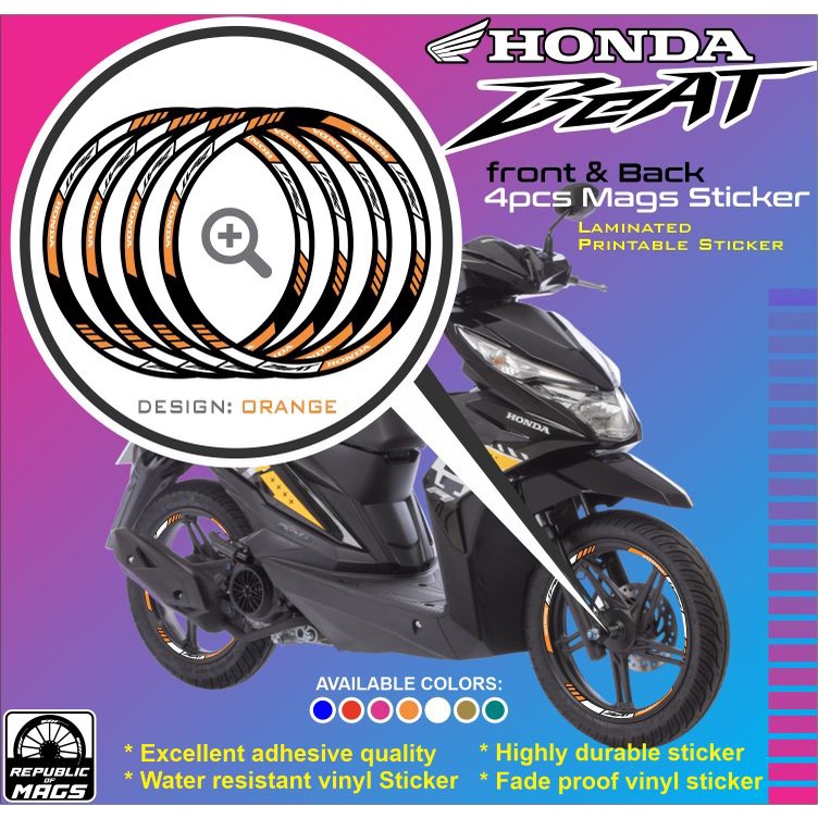 Honda Beat V Mags Printed And Laminated Decals Stickers Shopee Philippines