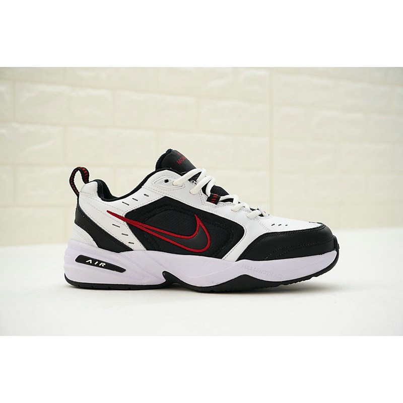 nike air monarch black and red