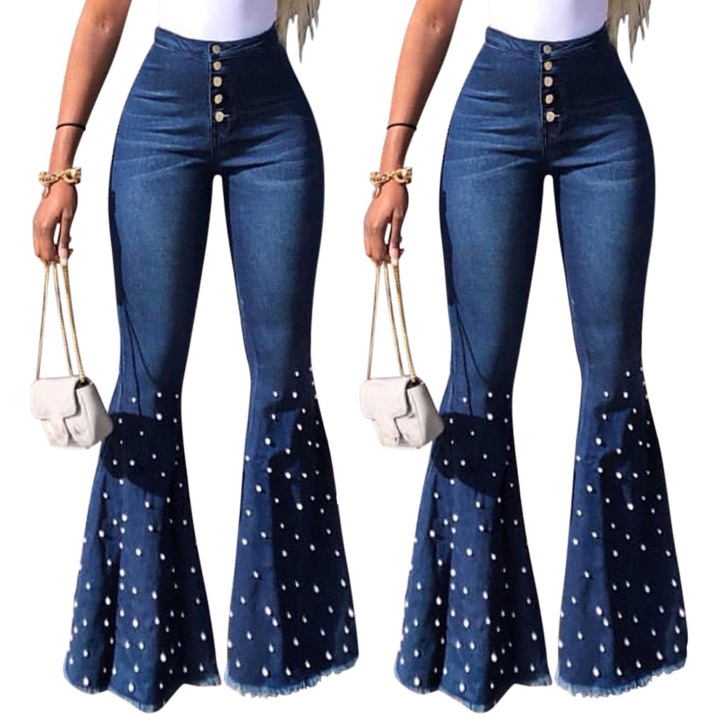 jeans with tassels on the bottom