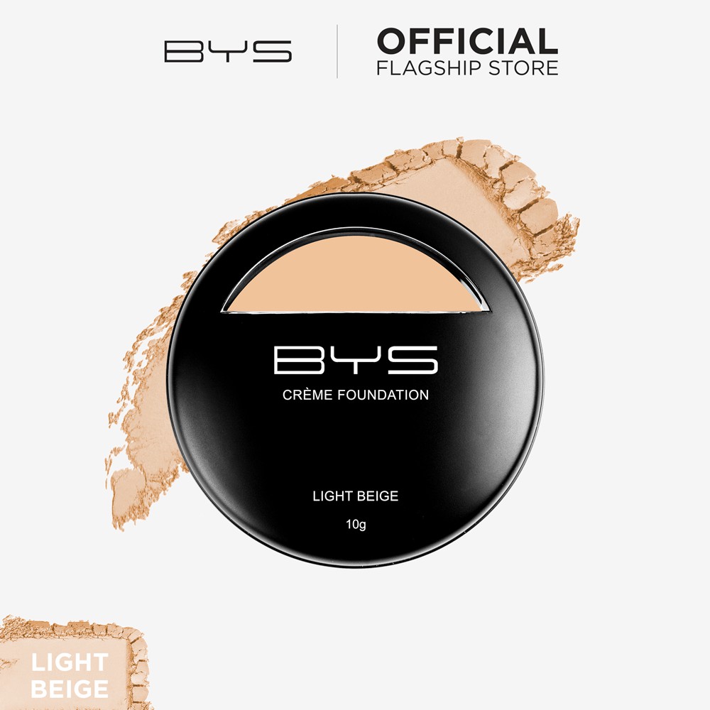 Bys Foundation Creme With Sponge 01 Light Beige Shopee Philippines