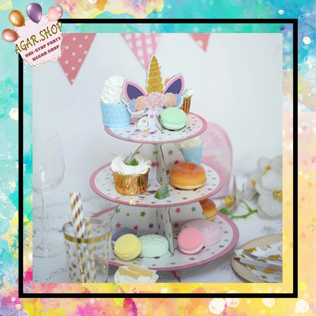 3 Tier Unicorn Cupcake Stand Cardboard Cupcake Stand Unicorn Cake Stand Paper Cake