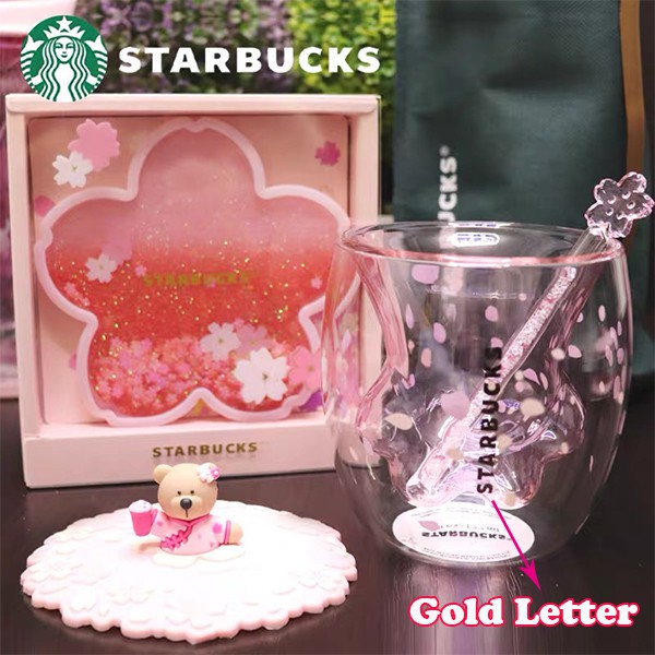 1pc Starbucks Glass Stirring rod Cherry Stir Stick Coffee Mug Cup Sakura Stirrer 