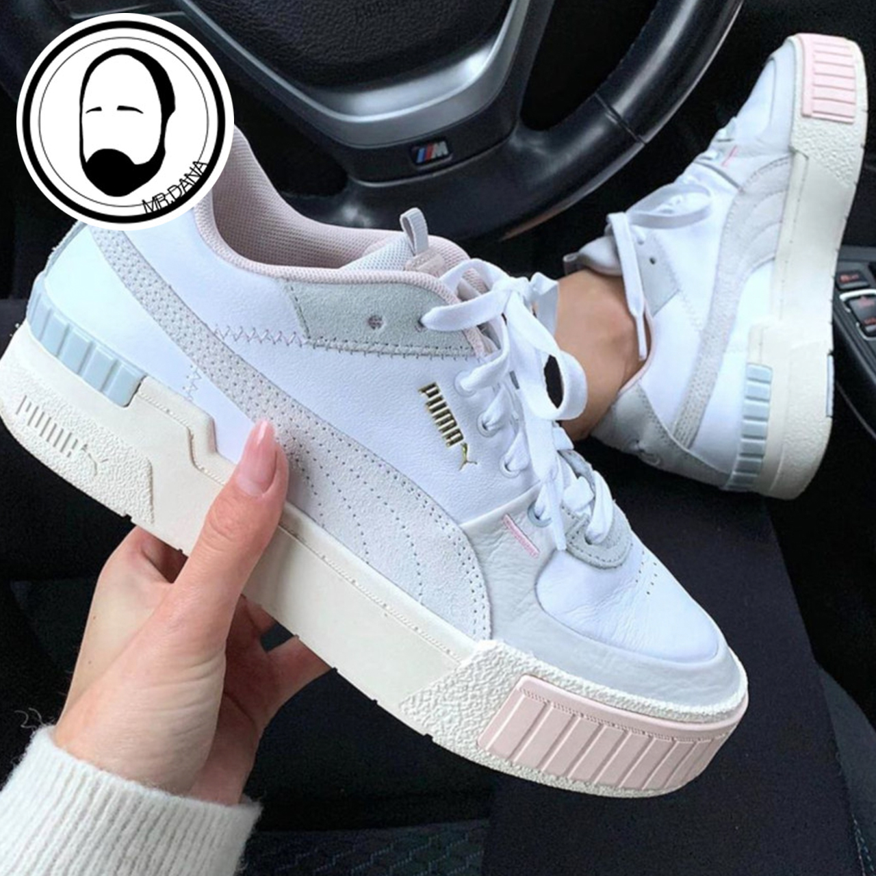 puma cali pink and white
