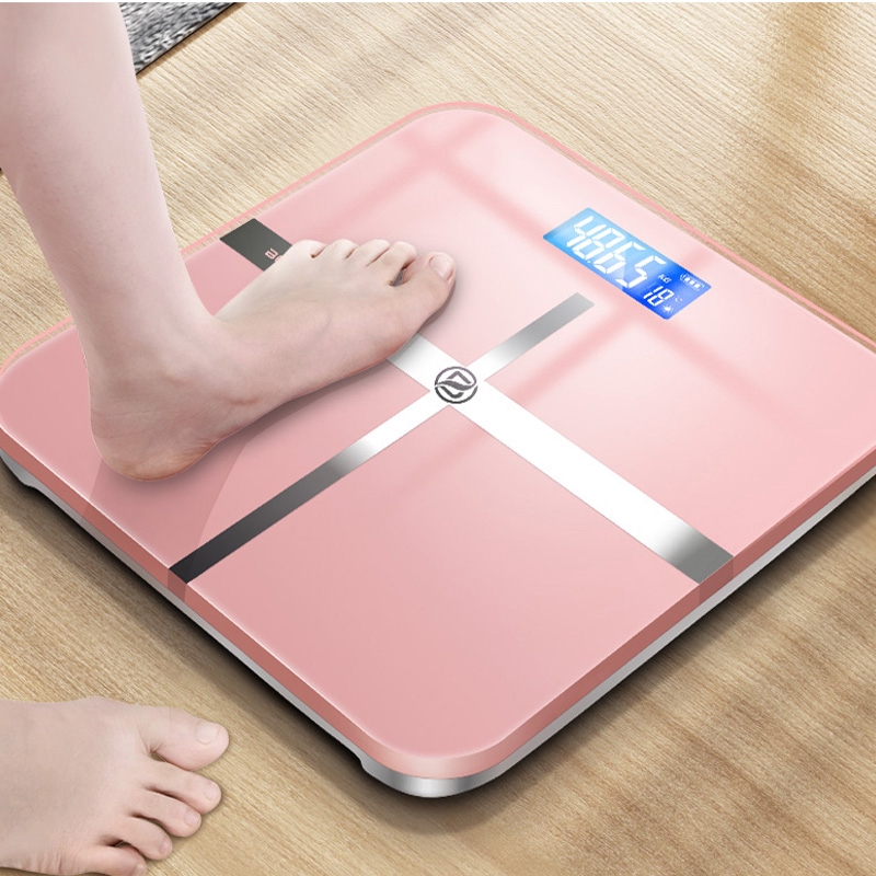 Body Weighing Scale with LCD Screen Online-shoppee Electronic BodyTone Digital Bathroom Scale Square Weight Scale with Step-On Technology 180 Kg 