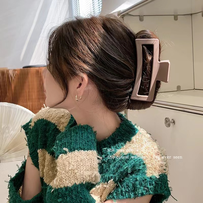 Korean Super Large Hair Clamp Milk Eea Series Rectangle Matte Hair Claw