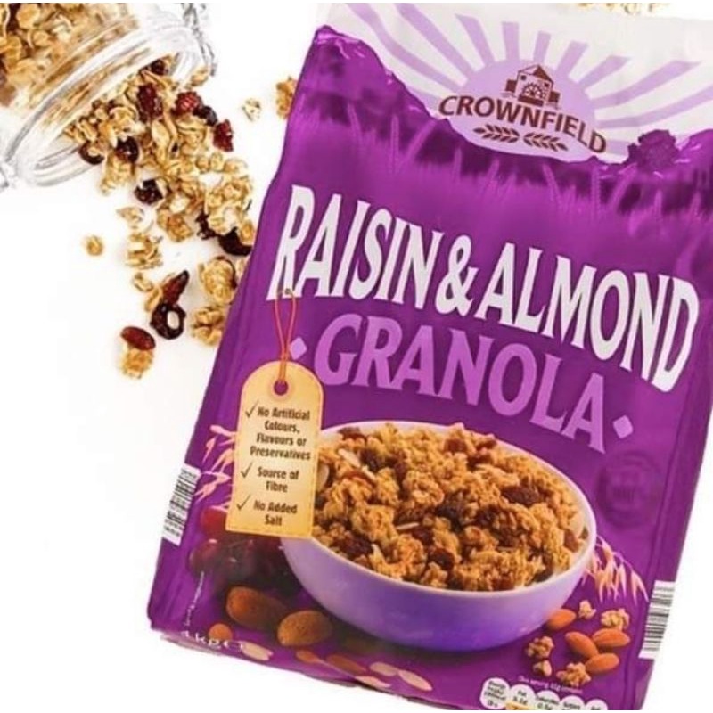 UK RAISIN & ALMOND GRANOLA by crownfield 1kg Shopee Philippines