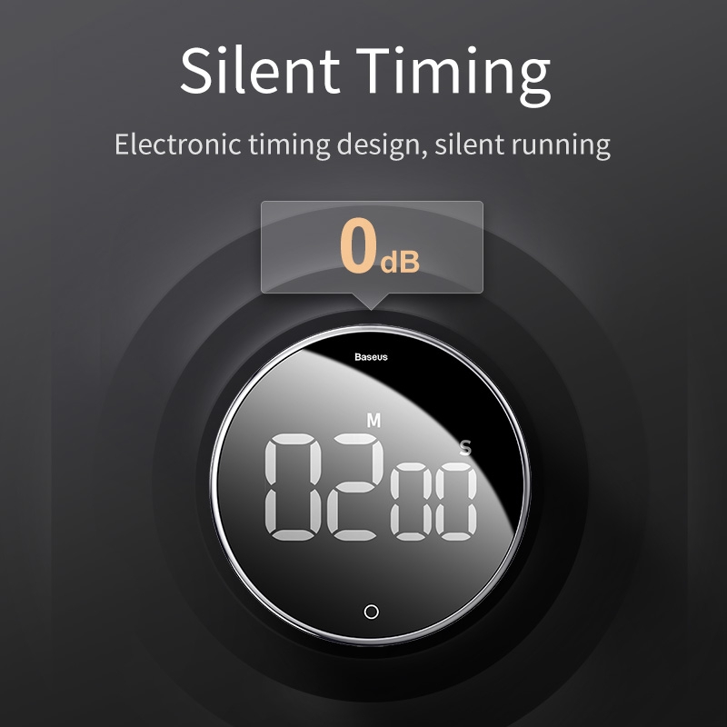 【COD】Baseus Magnetic Digital Timers Manual Countdown Kitchen Timer Countdown Alarm Clock Mechanical Cooking Timer Alarm Counter Clock