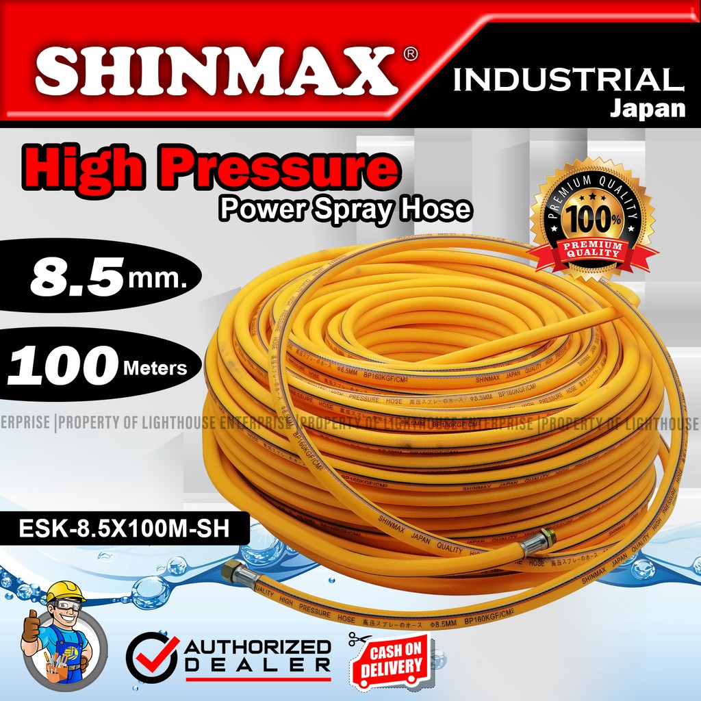 SHINMAX Japan 8.5mm High Pressure Washer Hose / Power Sprayer Hose 100