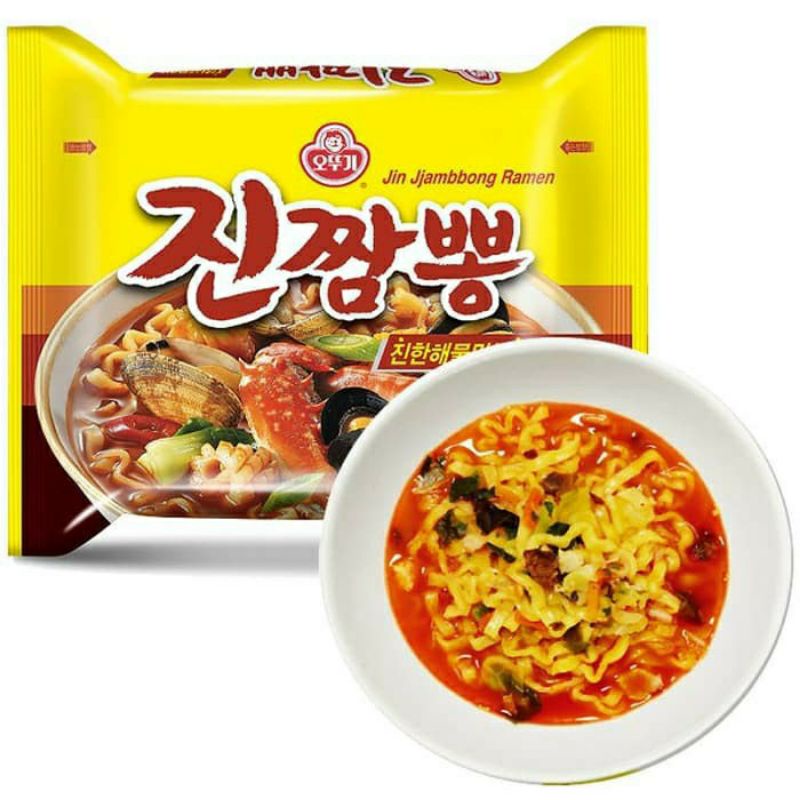 1 Pack(4pcs) Ottogi Jin Jjamppong Noodles 130g Korean Ramen Korean ...