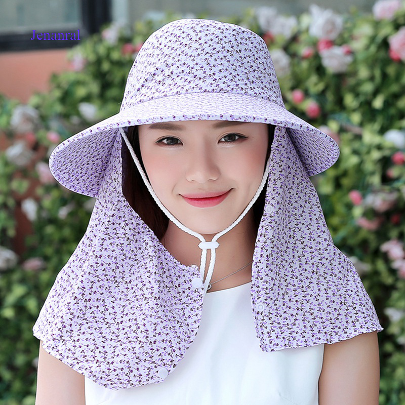 Pensura Floral Hat with Face Shield Protective Bucket Hat Anti-Spitting Outdoor Fishing Sun Caps for Women 