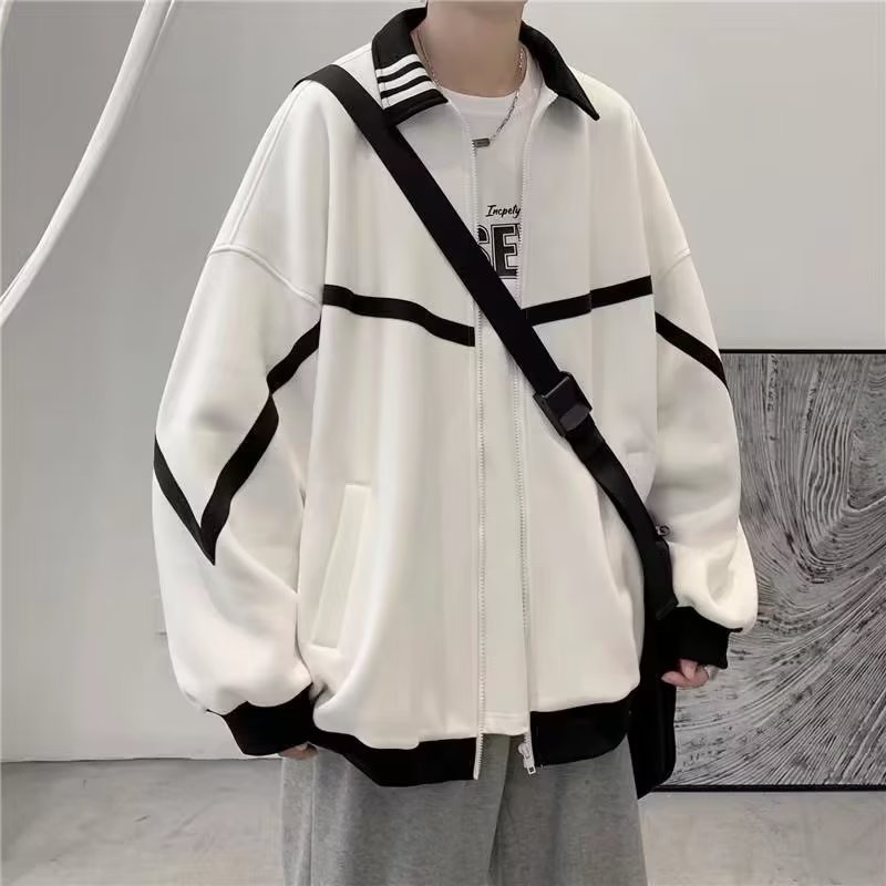 New European And American Hong Kong-Style Baseball Uniforms For Men Niche Oversized Casual Simple Varsity Coat Youth Trend Handsome Jacket Design Sense Couple Clothes