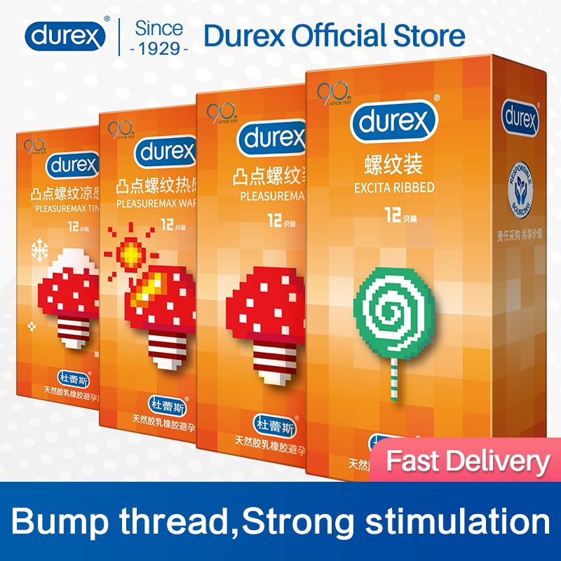 Durex Condoms 3d Ice Fire Spike Dotted Ribbed Latex Sleeve For Penis Adult Sex Products Rubber