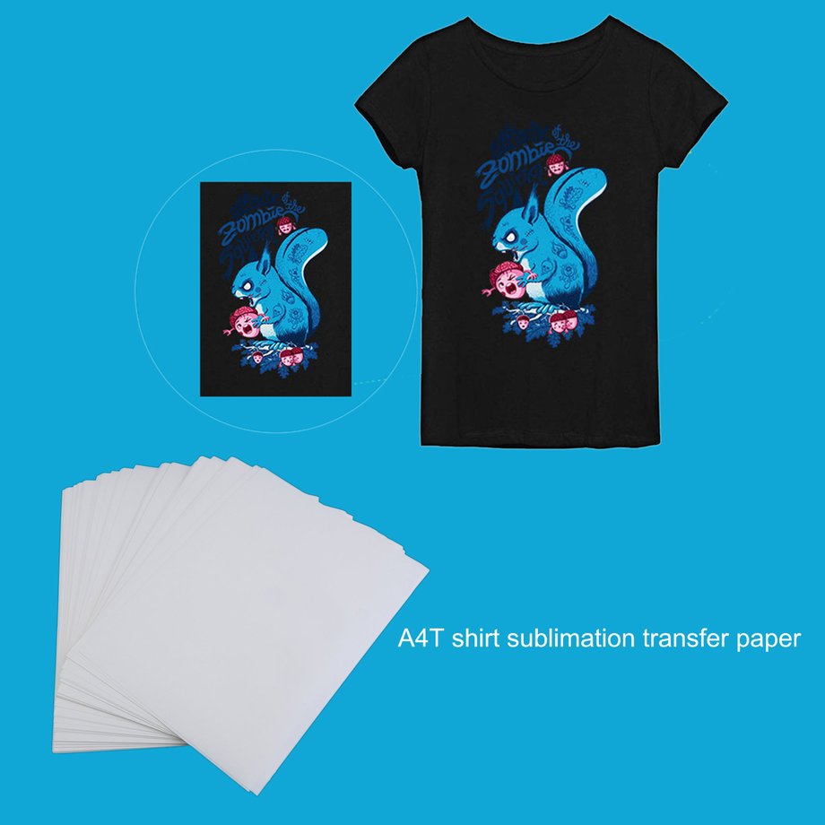 100pcs A4 Sublimation Heat Transfer T-shirts Iron-on Paper For Dark/light Fabric 
