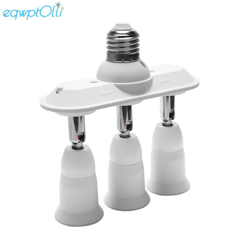 3 in 1 E27 Adapter Converter Horizontal Designed 360 Degrees Adjustable 180 Degree Bendable Light Socket Splitter