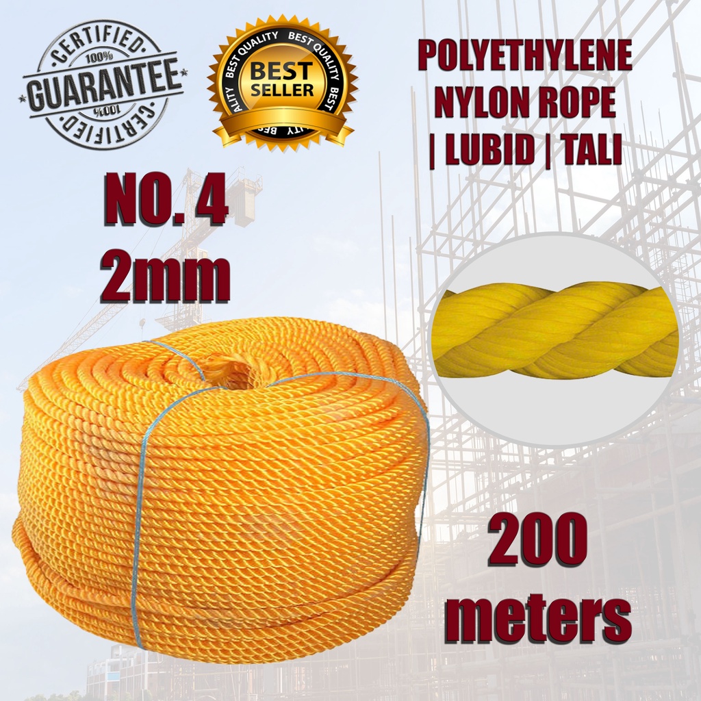 Polyethylene Nylon Rope #4 (2mm) | Tali | Lubid | 200meters long ...