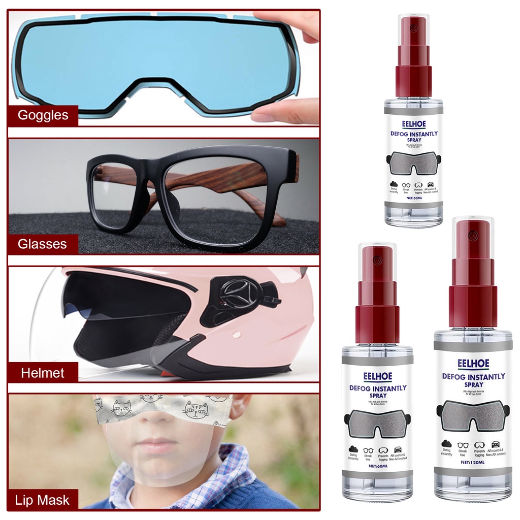Anti Fog Spray Lens Defogger for Glasses Face Shield Sunglasses