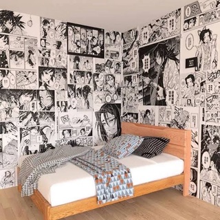 (20 pcs.) Manga/Anime Panel Sticker Wall Design Black and White (A6 size)