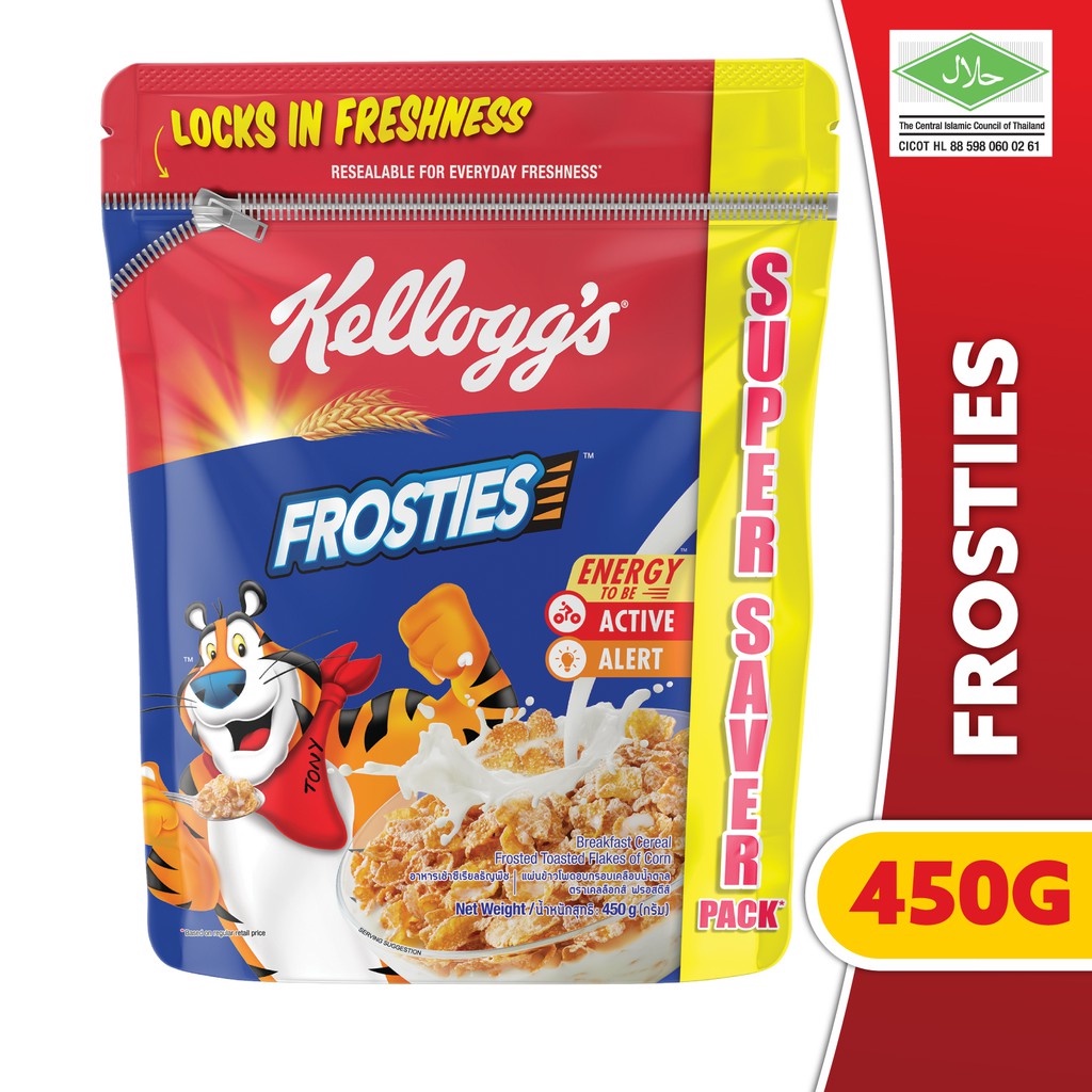 Kellogg's Frosties Cereal 450g Super Save Resealable Pack Shopee