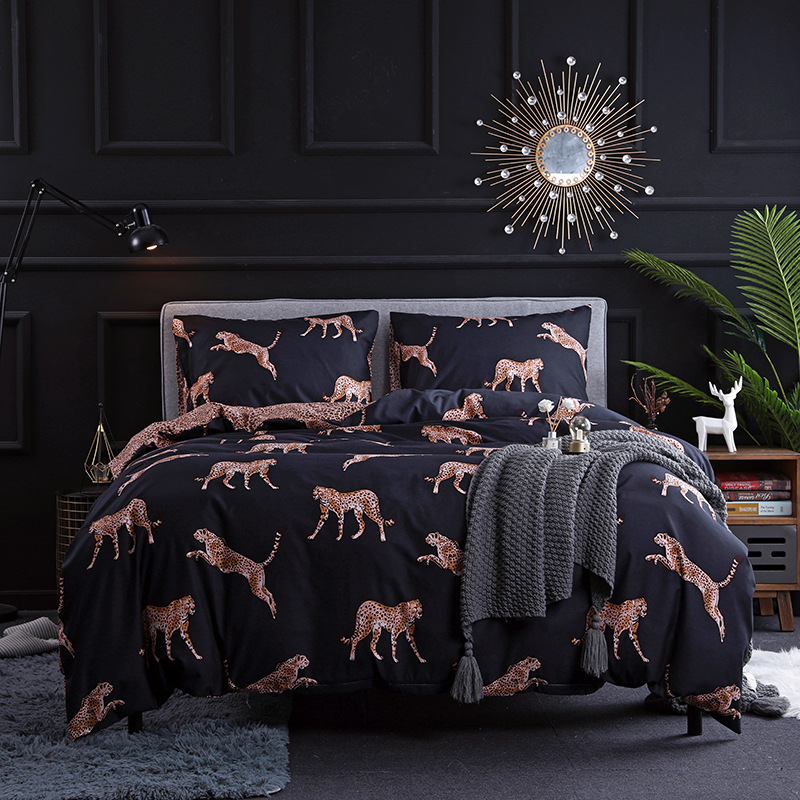 Leopard Print Comforter Bedding Sets, Cheetah Print Duvet Cover Queen