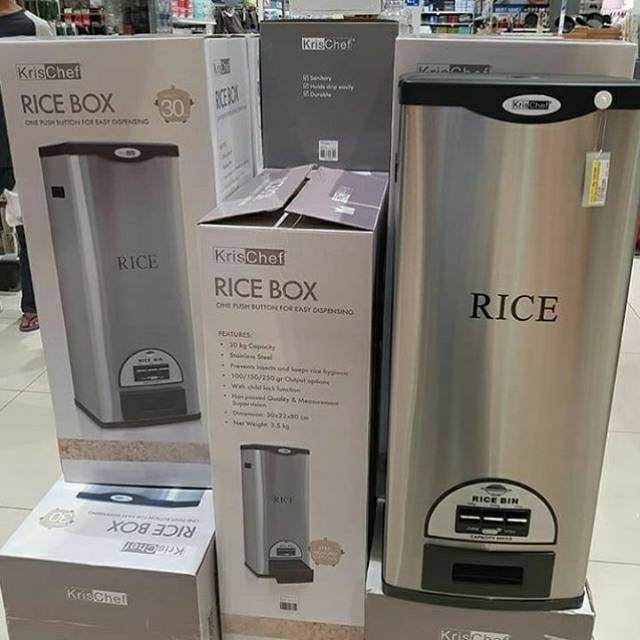 Krischef Rice Place 30 Kg Stainless Steel Rice Dispenser Shopee Philippines