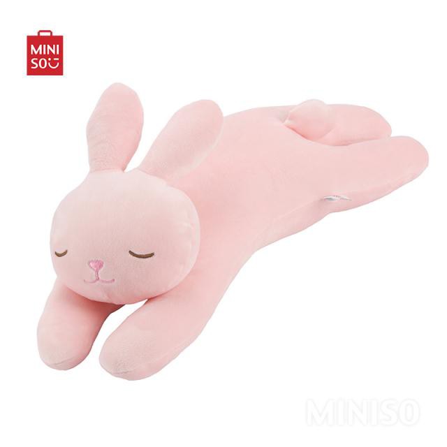 Miniso Cuddly Prone Rabbit Pink Plush Toy - Rabbit Bunny Lying