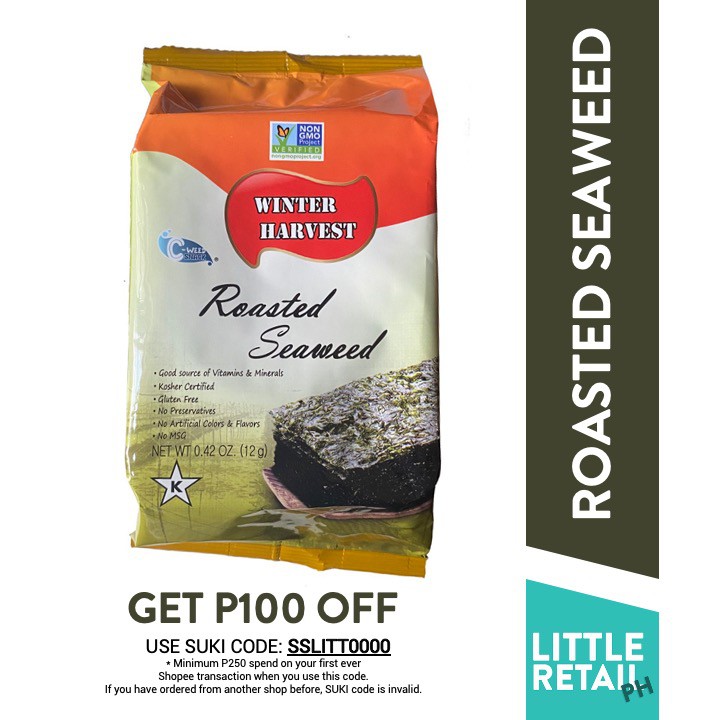 Roasted Korean Dried Seaweed (Nori Sheets) Winter Harvest Seasoned