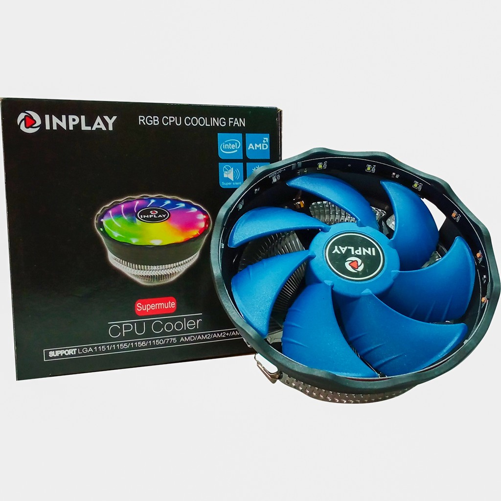 Inplay Cpu Rgb Cooling Fan With Heatsink Multi Color Lighted Fan Processor Cooler Shopee Philippines