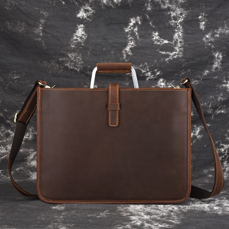 tan leather briefcase