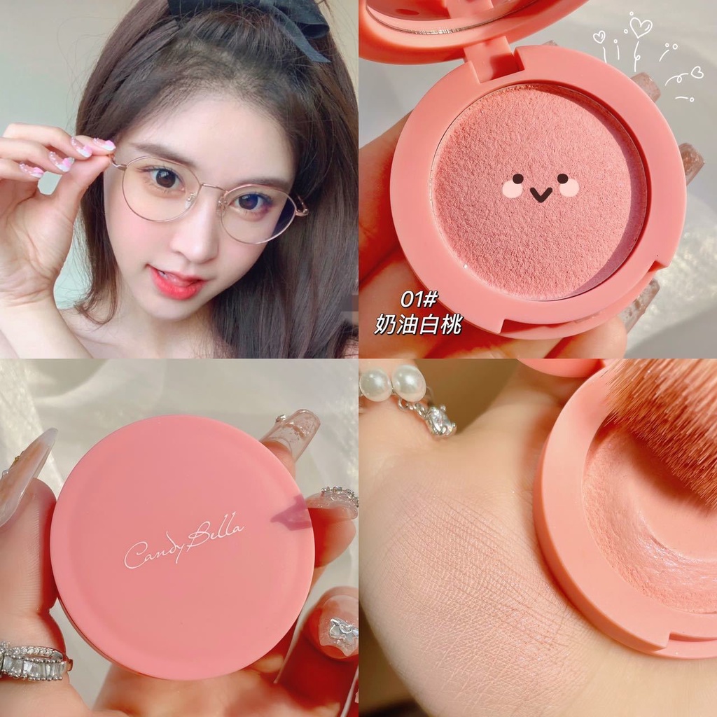 3 Colors Blush Pink Peach Eye Shadow Nature Monochrome Rouge Powder