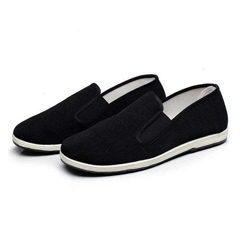Men's Casual Slip On Cotton V Shoes Kung Fu Martial Arts Black Sizes 41-48 New 