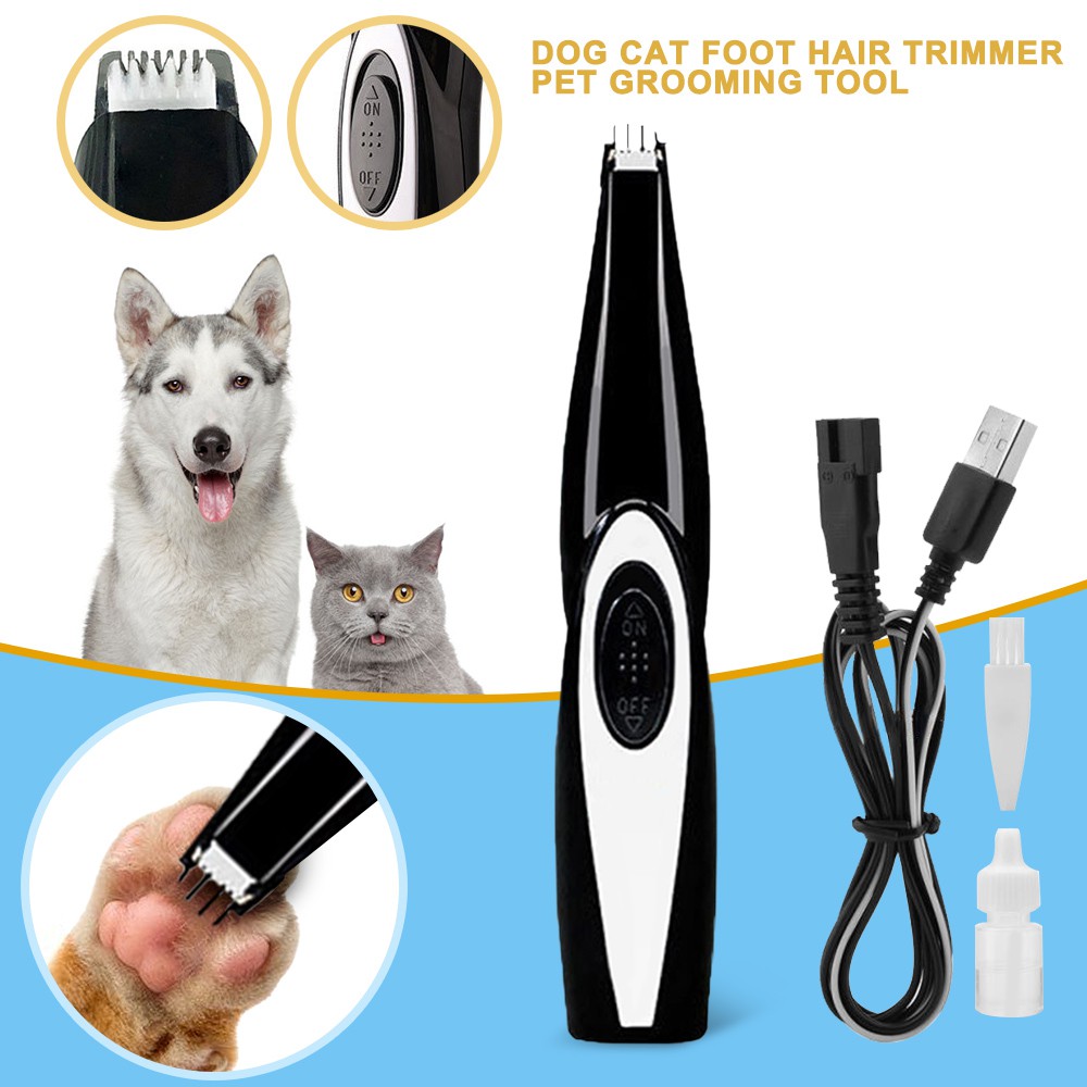 Dog Cat Foot Hair Trimmer Pet Paw Nail Grooming Clipper Electrical Cat Cutter Shearing Machine USB Rechargeable Shaver | Shopee Philippines