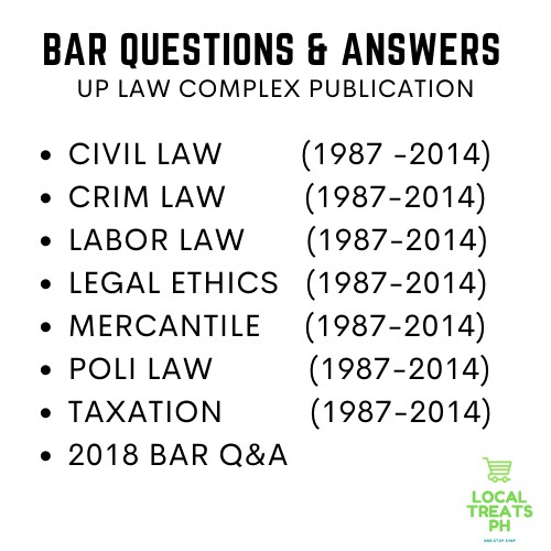 Law] Suggested Answers to Bar Examination (UP Law Complex Publication) |  Shopee Philippines