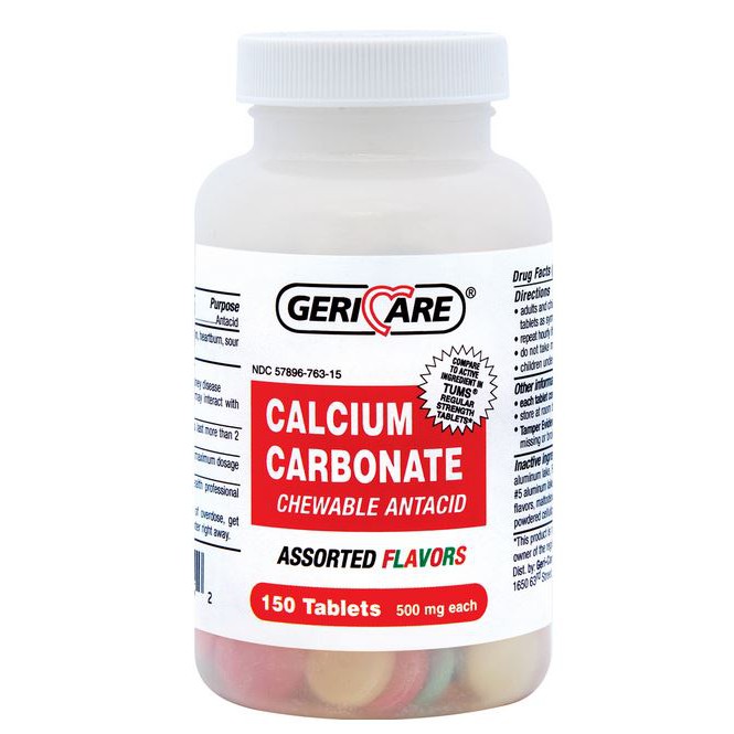Chewable Antacid Calcium Carbonate 500 mg, Compare to TUMS, 150