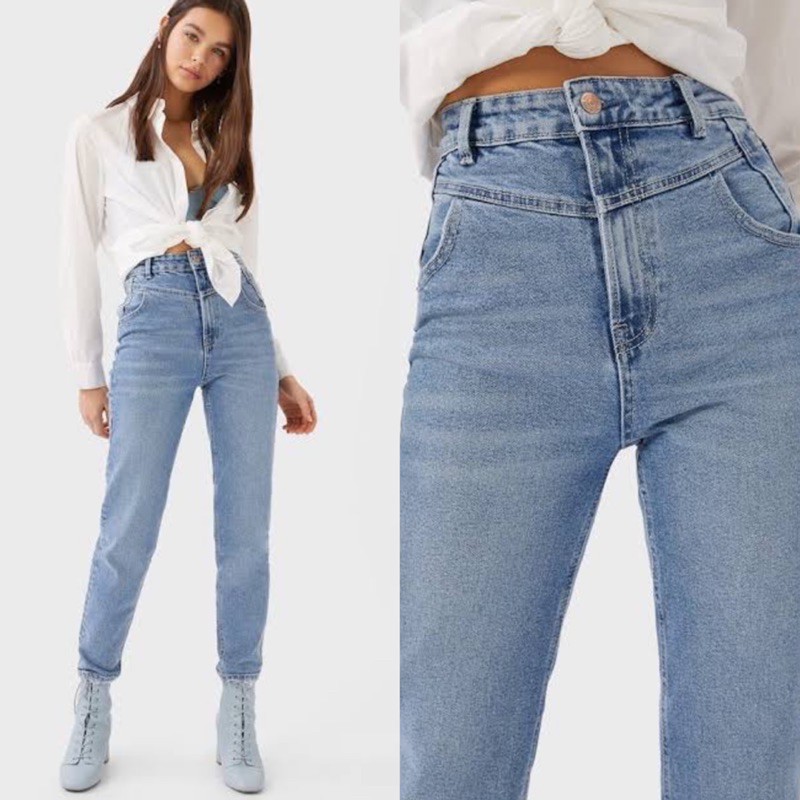 slim leg mom jeans