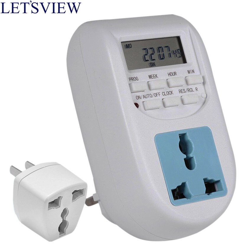 Letsview Digital Timer AL06 Electronic Digital Mains EU Plug In Timer