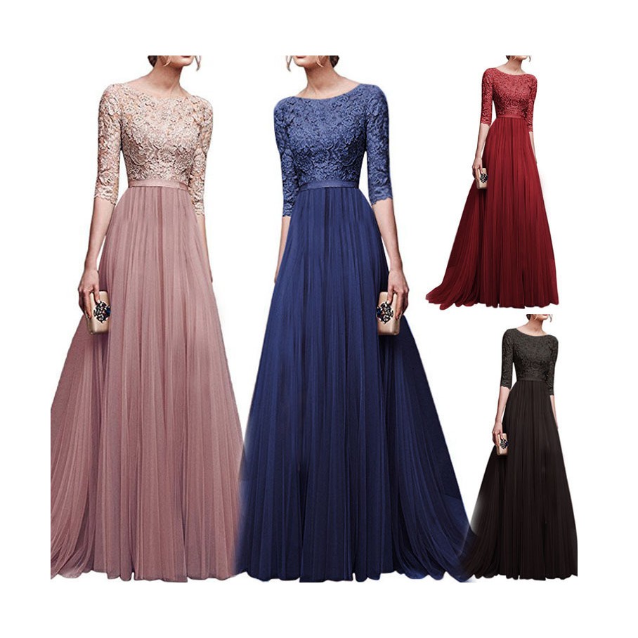 Autumn and Winter Chiffon Evening Formal Occasion Full Long Prom Dress ...