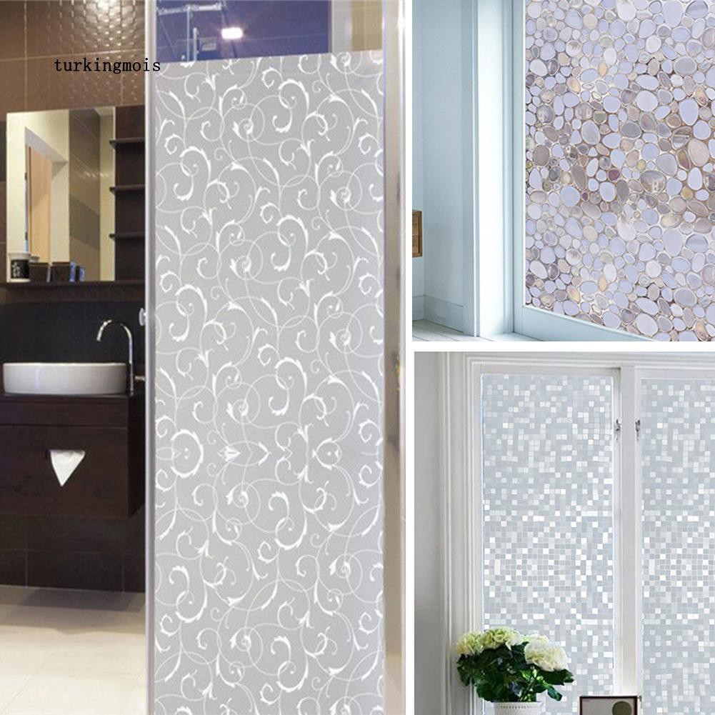 Tk Fashion Frosted Privacy Static Decorative Bathroom Window Glass
