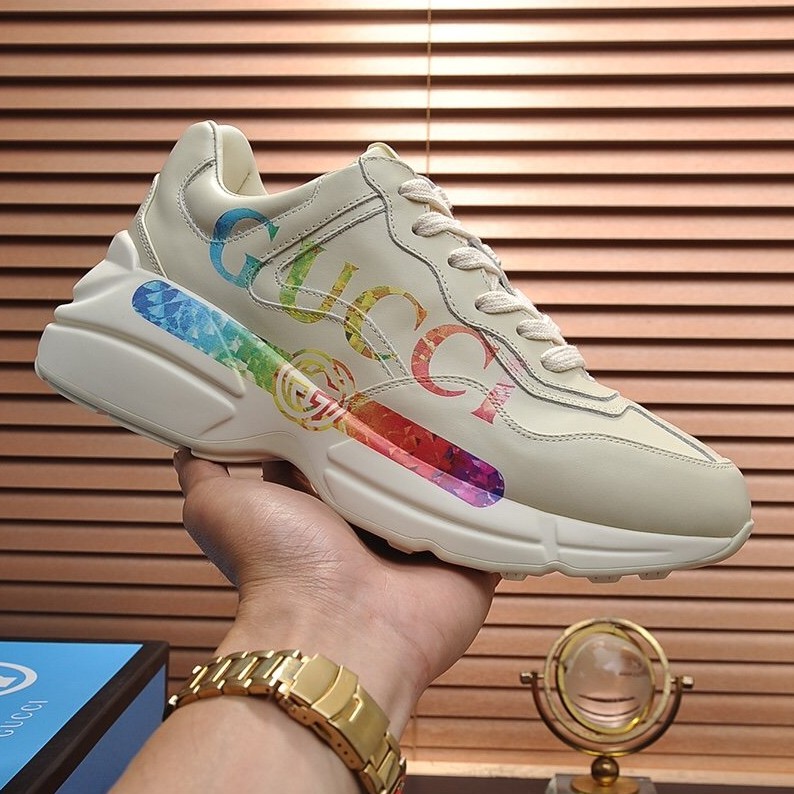 women's rhyton glitter gucci sneaker