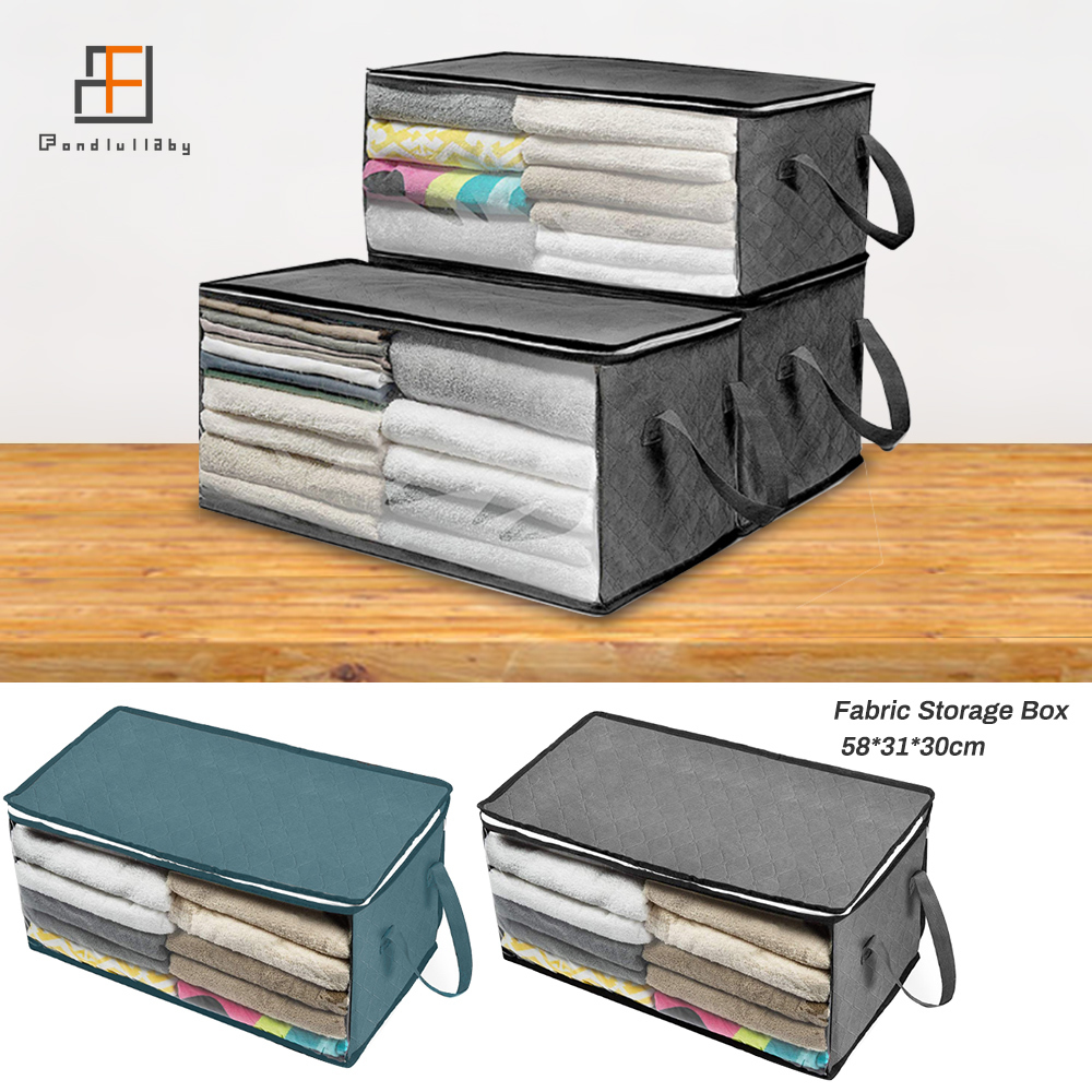 [Fast Shipping] 3pcs Foldable Non Woven Fabric Storage Box Zippered ...