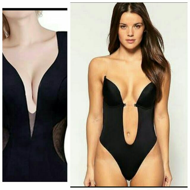 plunge backless bodysuit