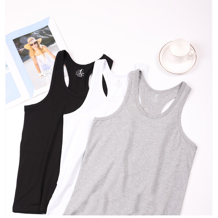 Classic Black Gray White Sando Tank Tops Fitted Shopee Philippines