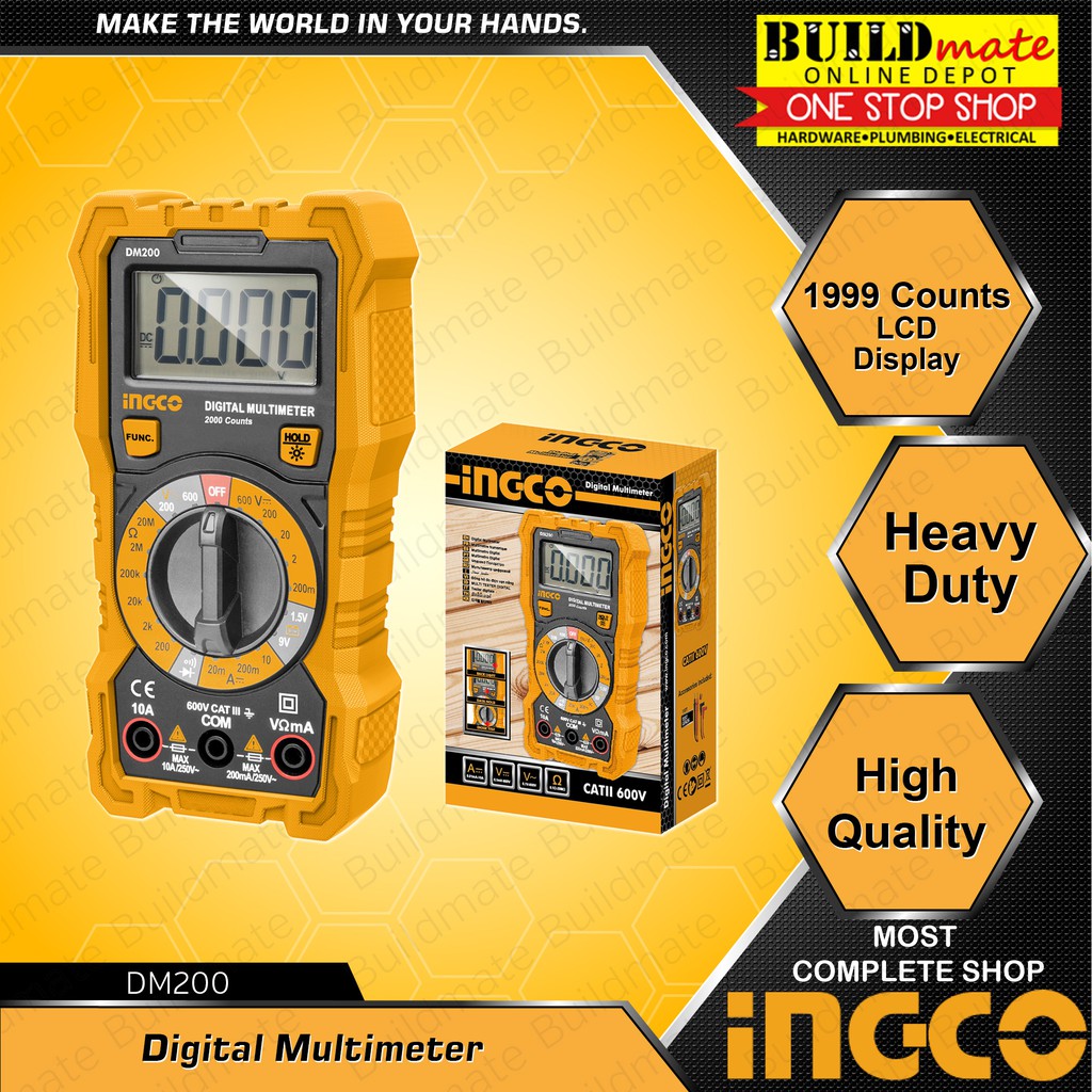 INGCO Digital Multimeter DM200 •BUILDMATE• IPT Shopee Philippines