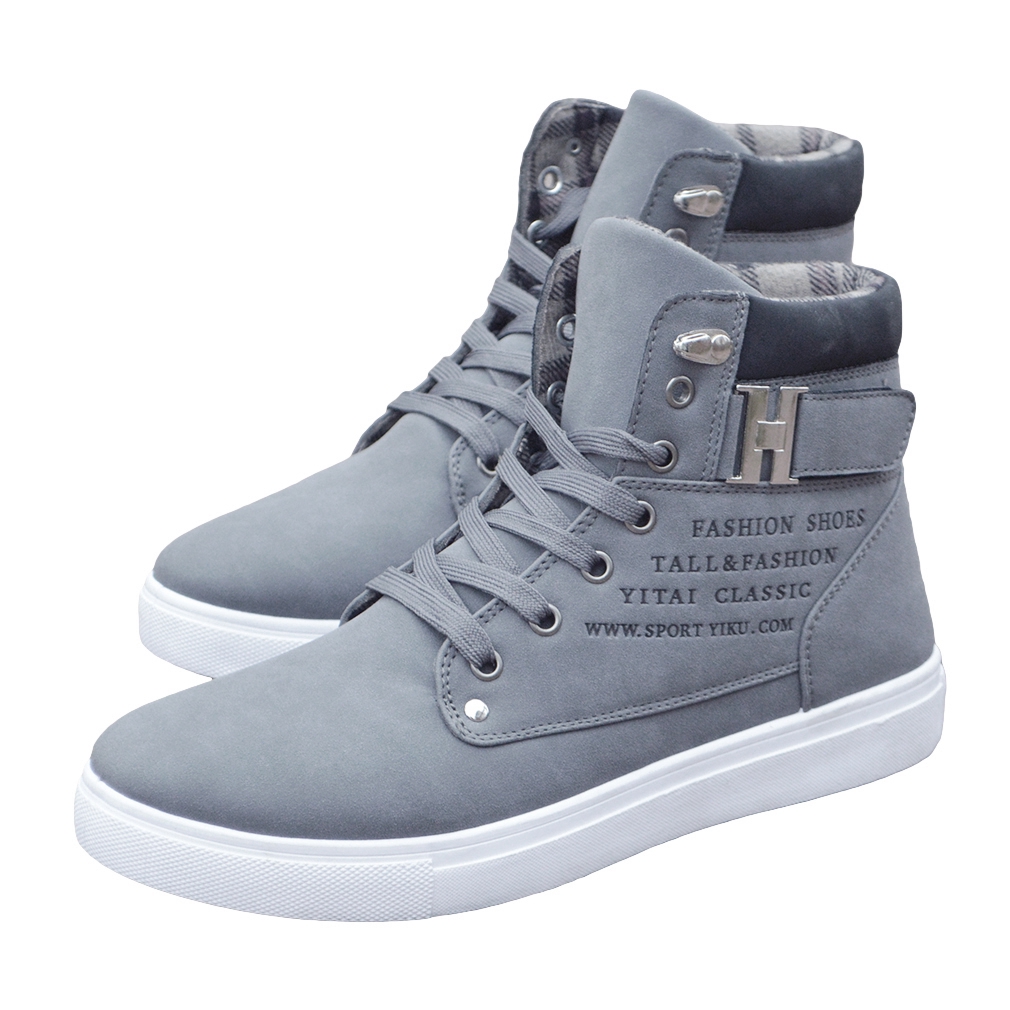 Men High Top Lace Ankle Boots Casual 