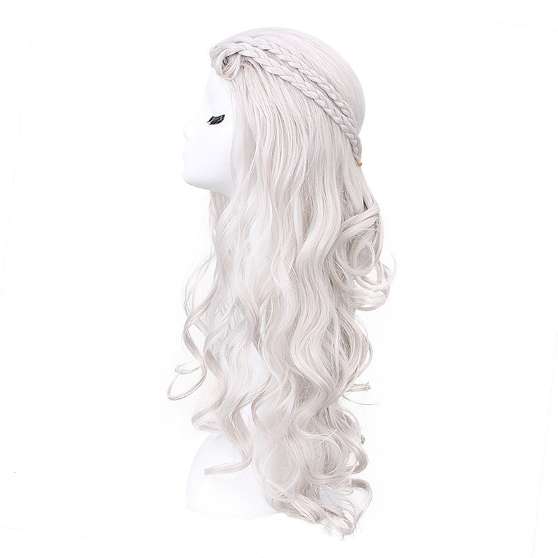 Daenerys Targaryen Cosplay Wig Long Off White Khaleesi Curly Wave Wigs